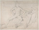 Study of a Seated Nude Male, Jean Auguste Dominique Ingres (French, Montauban 1780–1867 Paris), Graphite