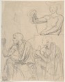 Study of Figures, attributed to Jean Auguste Dominique Ingres (French, Montauban 1780–1867 Paris), Graphite on pale tan paper