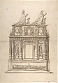 Design for a Double Tomb, Anonymous, French, 16th century, Pen and brown ink, brush and gray wash