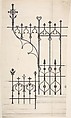 Ornamental Iron Fence Designs, for church, Richardson Ellson & Co., Pen and ink over graphite