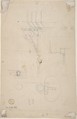 Wrought Iron Gate Design (recto); Sketches for Bracket (verso), Anonymous, British, 19th century, Watercolor (recto); graphite (verso)