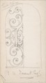 Ornamental Ironwork on a Window or Shutter, Richardson Ellson & Co., Graphite and pen and ink
