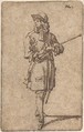 A sportsman with a gun, Marcellus Laroon the Elder French, Pen and brown ink