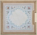 Design for Bathroom Ceiling, Hôtel Cahen d'Anvers, Jules-Edmond-Charles Lachaise (French, died 1897), Pen and black and brown ink, watercolor