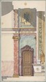 Side View of Design for Altar, Jules-Edmond-Charles Lachaise (French, died 1897), Watercolor