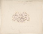 Design for Grand Salon, Ground Floor, Hôtel Candamo, Jules-Edmond-Charles Lachaise (French, died 1897), Pen and black ink, watercolor