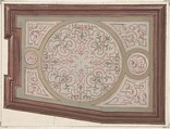 Design for Ceiling, Hôtel Hope, Jules-Edmond-Charles Lachaise (French, died 1897), Gouache and watercolor