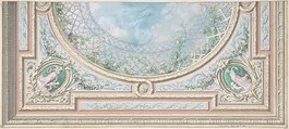 Design for Ceiling, Bedroom of Mme de Marconnoy, Jules-Edmond-Charles Lachaise (French, died 1897), Watercolor and gouache