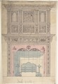 Design for Fireplace and Grate, Anonymous, British, 19th century British, Pen and ink and watercolor on linen