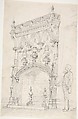 Design for a Tall Chimneypiece, Decorated with Vases, Anonymous, British, 19th century  British, Graphite