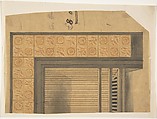 One half a Tiled Fireplace Surround, Anonymous, British, 19th century  British, Pen and ink and watercolor