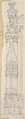 Design for a carved pillar next to a doorframe, Anonymous, British, 19th century British, Graphite
