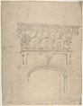 Medieval Chimneypiece Design, Anonymous, British, 19th century, Graphite