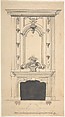 Design for a Chimney Piece, Anonymous, British, 18th century  British, Pen and black ink, brush and black, gray, and brown wash