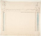 Design for a Chimney Piece, Anonymous, British, 18th century  British, Graphite, brush and brown wash and watercolor