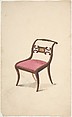 Design for a Chair, Gillows  British, Pen and ink, gouache (bodycolor)