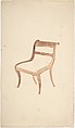 Design for a Chair, Gillows  British, Pen and ink, watercolor