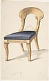 Design for a Chair, Gillows  British, Pen and ink, watercolor
