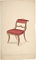 Design for a Chair, "For Lord Grosvenor's Dining Room", Gillows  British, Pen and ink, gouache (bodycolor)