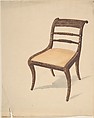 Design for a Chair, Gillows  British, Pen and ink, brush and wash, watercolor