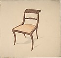 Design for a Chair, Gillows  British, Pen and ink, brush and wash, watercolor