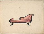 Design for a Sofa, Gillows  British, Pen and ink, gouache (bodycolor)
