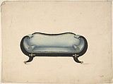 Design for a Sofa, Gillows  British, Pen and ink, gouache (bodycolor)