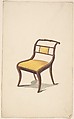 Design for a Chair, Gillows  British, Pen and ink, brush and wash, watercolor