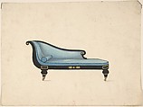Design for a Sofa, Gillows  British, Pen and ink, gouache (bodycolor)