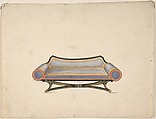 Design for a Sofa, Gillows  British, Pen and ink, gouache (bodycolor)