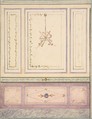 Pompeiian Design for Paneling, Jules-Edmond-Charles Lachaise (French, died 1897), Graphite and watercolor