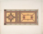 Pompeiian Design for Paneling, Jules-Edmond-Charles Lachaise (French, died 1897), Pen and black ink, watercolor, and gouache