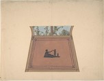 Pompeiian Design for Paneling, Jules-Edmond-Charles Lachaise (French, died 1897), Graphite and gouache