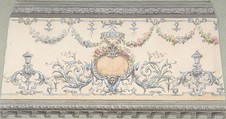 Design for Cove Section, Jules-Edmond-Charles Lachaise (French, died 1897), Pen and black ink, watercolor, and gouache