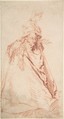 Standing Woman Facing Right, Nicolas Lancret (French, Paris 1690–1743 Paris), Red chalk
