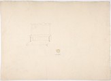 Design for a Suite of Furniture, A Double-sided Sofa, Two Chairs and Two Armchairs (Verso: sketch for shelves and a mirror), Anonymous, British, 19th century, Graphite