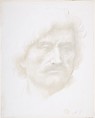 Head of a Man, Alphonse Legros  French and British, Metalpoint on white prepared paper
