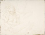 Figures from "The Deluge" of Michelangelo, Alphonse Legros  French and British, Metalpoint