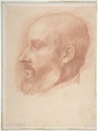 Study of a Head of a Man, Alphonse Legros (French, Dijon 1837–1911 Watford, Hertfordshire), Red chalk