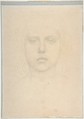 Head of a Girl, Alphonse Legros  French and British, Graphite on white paper