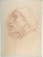 Head of a Woman, Alphonse Legros (French, Dijon 1837–1911 Watford, Hertfordshire), Red chalk