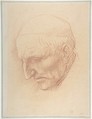 Head of a Beadle, Alphonse Legros (French, Dijon 1837–1911 Watford, Hertfordshire), Red chalk