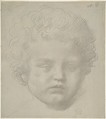 Study of a Head, Alphonse Legros  French and British, Graphite on gray paper