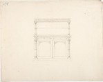Design for a Gothic Style Mirrored Cabinet, Anonymous, British, 19th century  British, Graphite