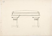 Design for a Desk with Classical Ornament, Anonymous, British, 19th century  British, Pen and ink, brush and wash