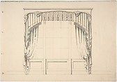 Design for Fringed Curtains, Anonymous, British, 19th century, Pen and ink, brush and wash