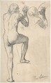 Back View of a Male Nude, Henri Lehmann (French, Kiel 1814–1882 Paris), Graphite