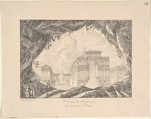 The Palace of Neptune (Water Palace), Joseph Lemercier (French, 1803–1887), Pen and black and gray ink