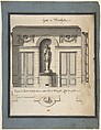 Section and Plan of the Small Dining Room of the Hôtel de Montholon, Jean Jacques Lequeu (French, Rouen 1757–1825 Paris), Pen and black and gray ink with brush and gray and beige wash. Framing lines in pen and black ink.