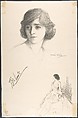 Portrait Head of the actress Doris Kean, also shown full-length in costume, Portrait and small figure after Charles A. Buchel (British (born Germany), Mainz 1872–1950), Lithograph